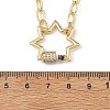 Brass Paperclip Chain Necklaces with Star Brass Micro Pave Clear Cubic Zirconia Screw Carabiner Lock Charms NJEW-JN06411-3