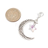 Alloy Moon & Glass Pendant Decorations HJEW-JM02689-06-3