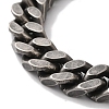 Vacuum Plating 201 Stainless Steel Cuban Link Chain Bracelets for Women Men BJEW-H612-02AS-2