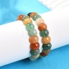 Natural Multi-Color Agate Beaded Stretch Bracelets for Women Men BJEW-M049-10B-3