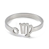 Non-Tarnish Constellations 304 Stainless Steel Open Cuff Ring for Women RJEW-L122-001P-09-2