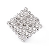304 Stainless Steel Rhombus Adjustable Ring for Women RJEW-E055-02P-2