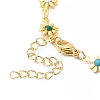 Colorful Enamel Flower Link Chain Necklaces NJEW-G100-04G-3