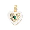 Brass Micro Pave Cubic Zirconia Pendants KK-Q030-02A-G-1