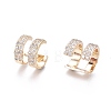Brass Micro Pave Clear Cubic Zirconia Cuff Earrings EJEW-I249-07G-2