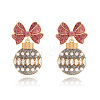 Zinc Alloy & Rhinestone Dangle Stud Earrings FS-WG792C8-02-1