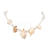 Ocean Natural Mixed Shell & Round White Shell Pearl Beaded Necklaces for Women NJEW-TA00249-2