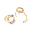 Brass Micro Pave Cubic Zirconia Hoop Earrings EJEW-P259-20G-2