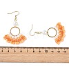 Glass Braided Beads Dangle Earrings EJEW-MZ00747-02-5