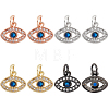 SUPERFINDINGS 8Pcs 4 Colors  Brass Micro Pave Clear Cubic Zirconia Charms KK-FH0003-89-1