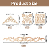 Rubber Wood Flower Carved Corner Decor AJEW-FH0009-26-2