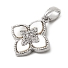 Natural Shell & Clear Cubic Zirconia Pendants KK-G553-13P-2