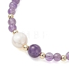 Natural Mixed Gemstone & Cultured Freshwater Pearl Beaded Bracelets for Women BJEW-JB13201-4