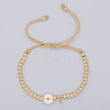 Golden Tone Daisy Braided Bead Bracelets WY1454-20-1