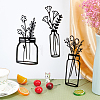 1Set 3D Flowerpot Acrylic Mirrors Wall Stickers DIY-CN0001-84-5