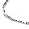 201 Stainless Steel Twist Bar Link Chain Necklaces for Men Women NJEW-G112-04P-2
