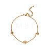 Brass Micro Pave Clear Cubic Zirconia Link Bracelets WGAB5A1-07-1