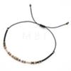 Glass Seed Bead & Brass Beads Braided Bead Bracelets DN7450-2-1