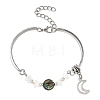 Natural Paua Shell & Star Freshwater Shell Link Bracelets BJEW-JB14326-4