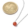 Natural Carnelian Round Bead Pendant Necklaces NJEW-JN04551-05-4