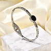 304 Stainless Steel Hinged Enamel Bangles for Women BJEW-F474-40P-1