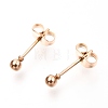 304 Stainless Steel Ball Stud Earrings EJEW-C501-10A-4