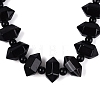 Natural Black Onyx(Dyed & Heated) Round & Cone Beaded Necklaces NJEW-N064-03B-3