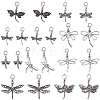 40Pcs 10 Styles Alloy Dragonfly Pendant Decorations HJEW-BM00039-1
