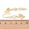 Brass Micro Pave Clear Cubic Zirconia Fish Dangle Earrings EJEW-A149-02G-5