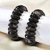 Bicone Natural Silver Obsidian Beads Stretch Bracelets for Women Men BJEW-C097-05I-3