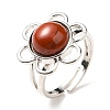 Natural Red Jasper Adjustable Rings RJEW-P043-01P-15-4