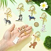 6Pcs 6 Styles Alloy Enamel Keychain HJEW-YW00562-3