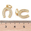 Rack Plating Brass Micro Pave Clear Cubic Zirconia Pendants X-ZIRC-P118-01G-3