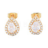 Cubic Zirconia Teardrop Stud Earrings EJEW-N011-61B-2