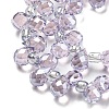Electroplate Transparent Glass Beads Strands EGLA-P052-01A-PL04-3