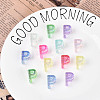 UV Plating Transparent Acrylic European Beads OACR-M027-02P-1