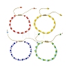 Glass Seed Braided Bead Bracelet for Women BJEW-JB09656-1