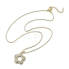 Brass Micro Pave Clear Cubic Zirconia Pendant Necklaces for Women NJEW-D305-03G-04-3