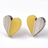 Resin & Wood Stud Earrings EJEW-N017-002A-C03-2