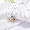 Hand in Hand Love Heart Pendant Necklace Cute Hollow Heart Dangle Necklace Charms Jewelry Gifts for Mom Women Mother's Day Christmas Birthday Anniversary JN1100A-4