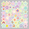 50Pcs Cute Star PVC Self-Adhesive Stickers PW-WG31145-01-2