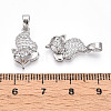 Brass Micro Pave Cubic Zirconia Pendants KK-T070-84P-3