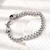 201 Stainless Steel Curb Chain Bracelets for Men STAS-T077-03P-1