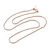 1.5mm Rack Plating Brass Box Chain Adjustable Slider Necklaces for Women Men MAK-L044-05RG-1