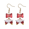 Bowknot Glass Dangle Earrings EJEW-JE06856-3