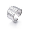 304 Stainless Steel Snake Pattern Open Cuff Ring RJEW-S405-257P-4