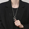 Halloween 304 Stainless Steel Devil Skull Pendant Necklaces for Men WG53C55-01-2