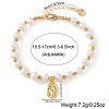 Natural Pearl and Gold Bead Women's Bracelets with Oval with Virgin Mary Charms QK8220-3-1