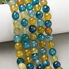 Dyed Natural Agate Faceted Round Beads Strands G-E320E-8mm-17-5