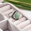 Natural Green Aventurine Adjustable Rings G-P560-03AS-03-3